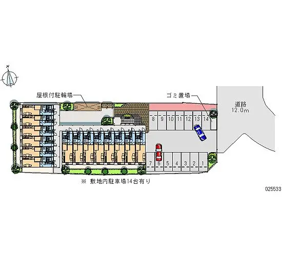 ★手数料０円★大東市灰塚　月極駐車場（LP）